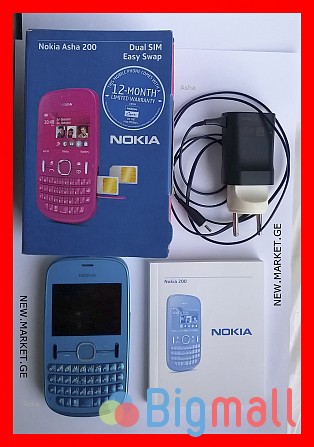 მობილური ტელეფონი Nokia Asha 200 Dual SIM mobile სმარტფონი ნოკია Нокиа - სურათი 1