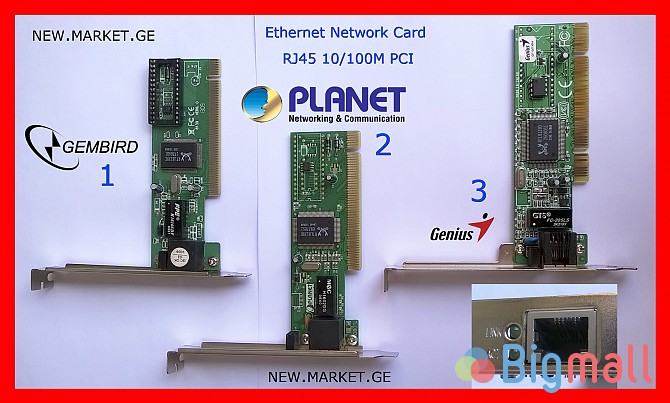 ქსელის ბარათი ქსელის კარტა PCI LAN network card RJ45 сетевая карта - სურათი 1