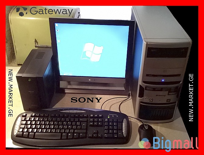 კომპიუტერი Gateway მონიტორ SONY Card Reader SD SM MS CF უპიესი UPS APC - სურათი 1