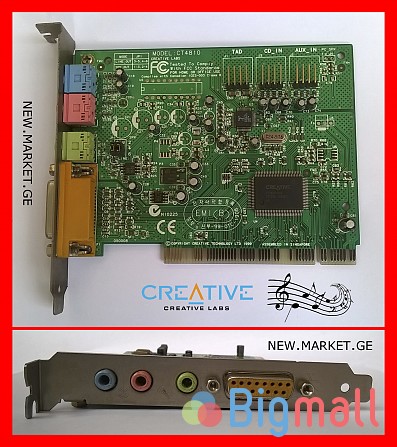 ხმის ბარათი Creative CT4810 PCI sound card ხმის აუდიო კარტა კრეატივ - სურათი 1