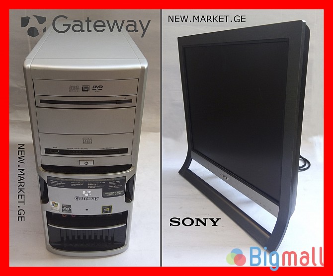 დესკტოპ კომპიუტერი Gateway მონიტორი SONY პრინტერი HP დინამიკები მაუსი - სურათი 1