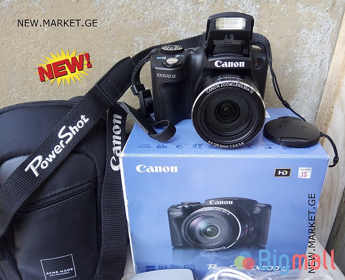 ციფრული ფოტოკამერა Canon PowerShot SX500 IS Photo Camera фотокамера - სურათი 1