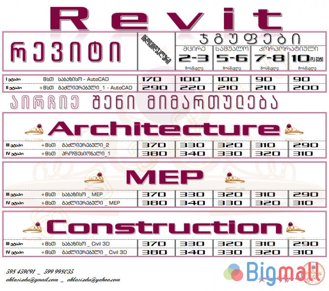 რევიტი _ Revit _ პროფესიონალური კურსები - სურათი 1