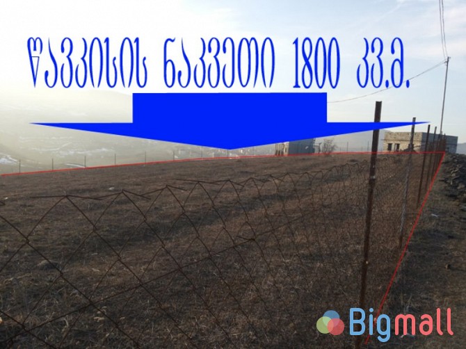 იყიდება წავკისის შესასვლელში მიწის ნაკვეთი 1800 კვ.მ. - სურათი 1